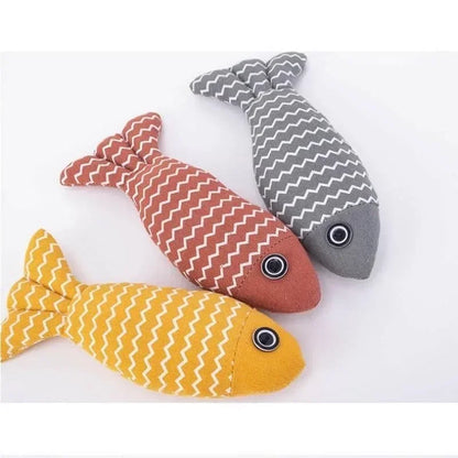 Cat Toys Interactive Grinding Teeth Chewing Toy with Catnip Fish Shape Pet Pillows Kittens Cats Toy Cat Supplies