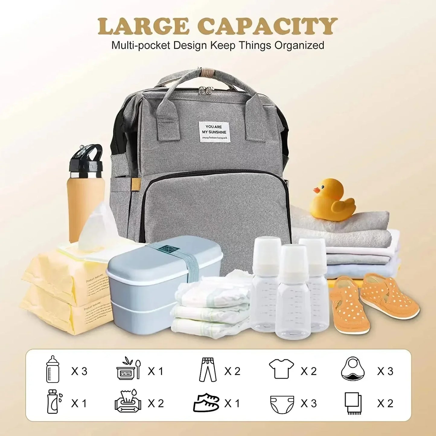 Mommy Bag Lightweight Portable Folding Crib Bed Large-capacity Travel Maternity Bags Baby Backpack Female Mommy Outting Bag