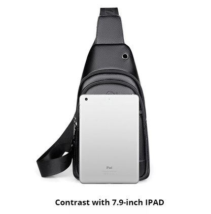 Kagaroo Luxury Brand Chest Pack Men Crossbody Bag Leather Chest Bag Travel Sling Bag Black Brown Messenger Shoulder Bag Male