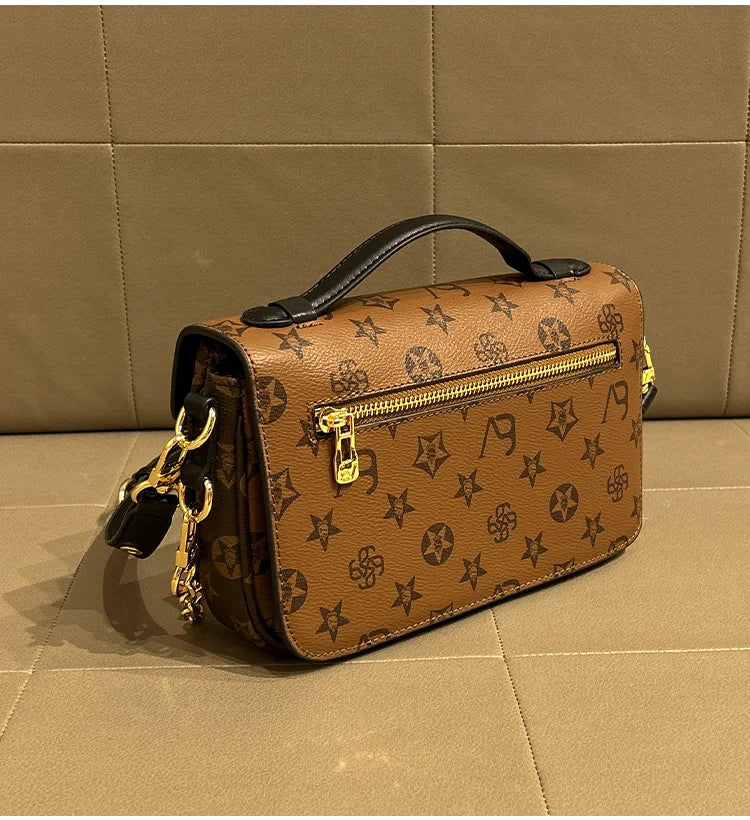 Light luxury brand women's handbag 2024 new autumn and winter high-end fashion designer mailman bag shoulder crossbody bag