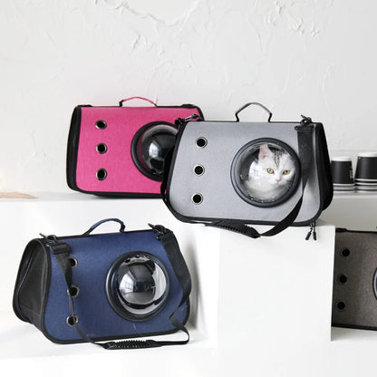 Portable Pet Backpack for Outdoor Travel Foldable Transparent Cat Backpack Suitable Dogs and Cats Breathable Tote Bag for Travel