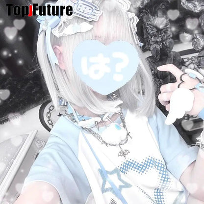 Women Y2K Girl bloody punk Harajuku Gothic Lolita sick injured short necklace Halloween cosplay props subculture Chokers Choker