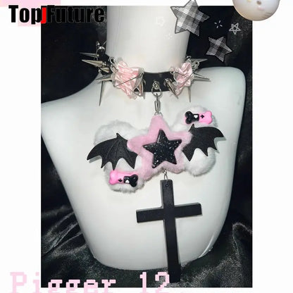 Women Y2K Girl bloody punk Harajuku Gothic Lolita sick injured short necklace Halloween cosplay props subculture Chokers Choker
