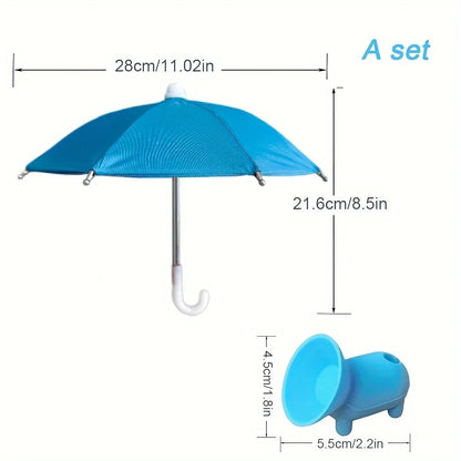 Smartphone Mini Umbrella, Universal Pig Suction Cup Bracket, Outdoor Anti-glare Sunshade, Polyester Material, Anti-reflection.