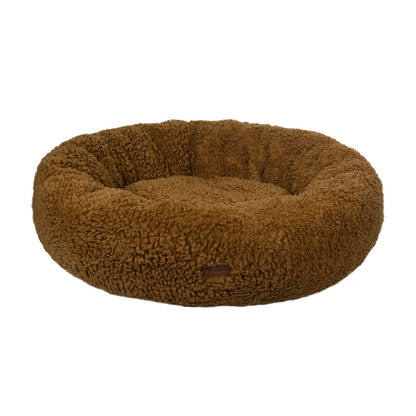 Wholesale Manufacturer Soft Luxury Fleece Plush Pet Cushion Round Donut Sleeping Calming Pet Cat Dog Bed Dog Kennel