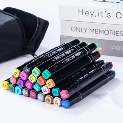 Dual Tip Alcohol Markers Brush Fine Tip Artist Painting Professional Sketch Marker Pen Graffiti Manga Drawing Tools Art Supplies