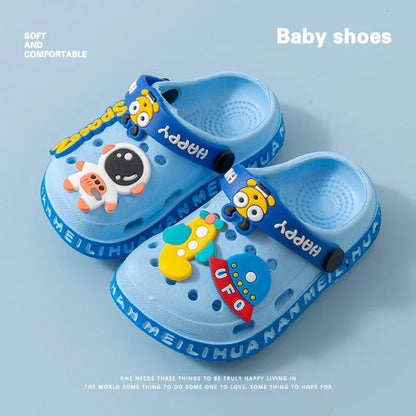 Children's Sandals EVA Ultra Light Boys and Girls Baby and Toddler Anti Slip Hole Shoes  Astronaut UFO Sandals Slippers