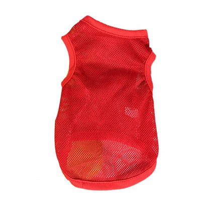 Dog Shirt Plain Breathable Mesh Fabric Quick Drying Puppy T-Shirt for Summer