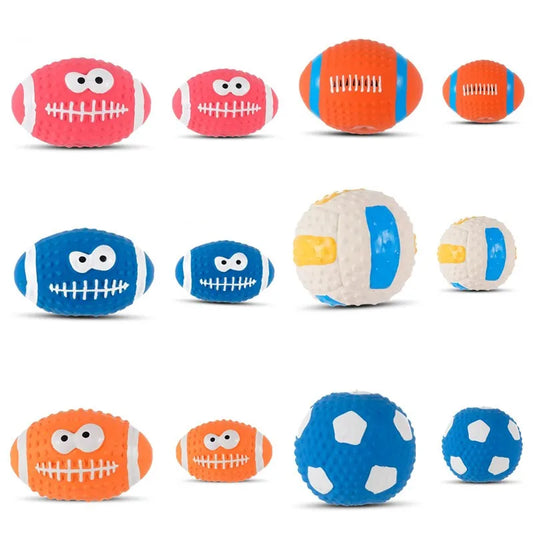 Dog Squeaky Rubber Toys Dog Latex Chew Toy Puppy Sound Toy Animal Bite Resistant Ball Pet Supplies For Small Medium Large Dog
