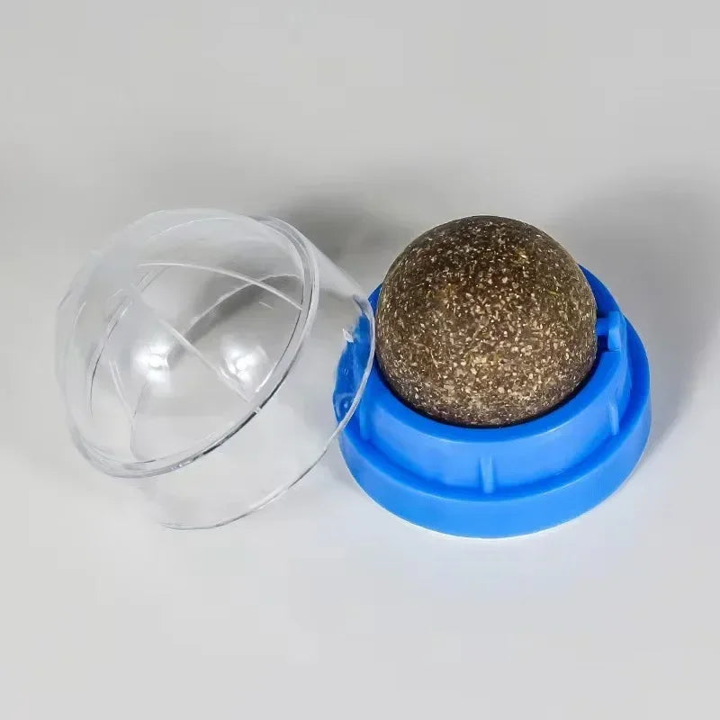The Catnip Cat Wall Stick-on Ball Toy Scratchers Treats Healthy Natural Removes Balls To Promote Digestion Cat Grass Snack