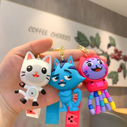 Cute Cat Keychain Anime Gabby Doll Keyring Keychains for Men Friends Key Chain Accessories Women's Bag Charms Jewelry Wholesale