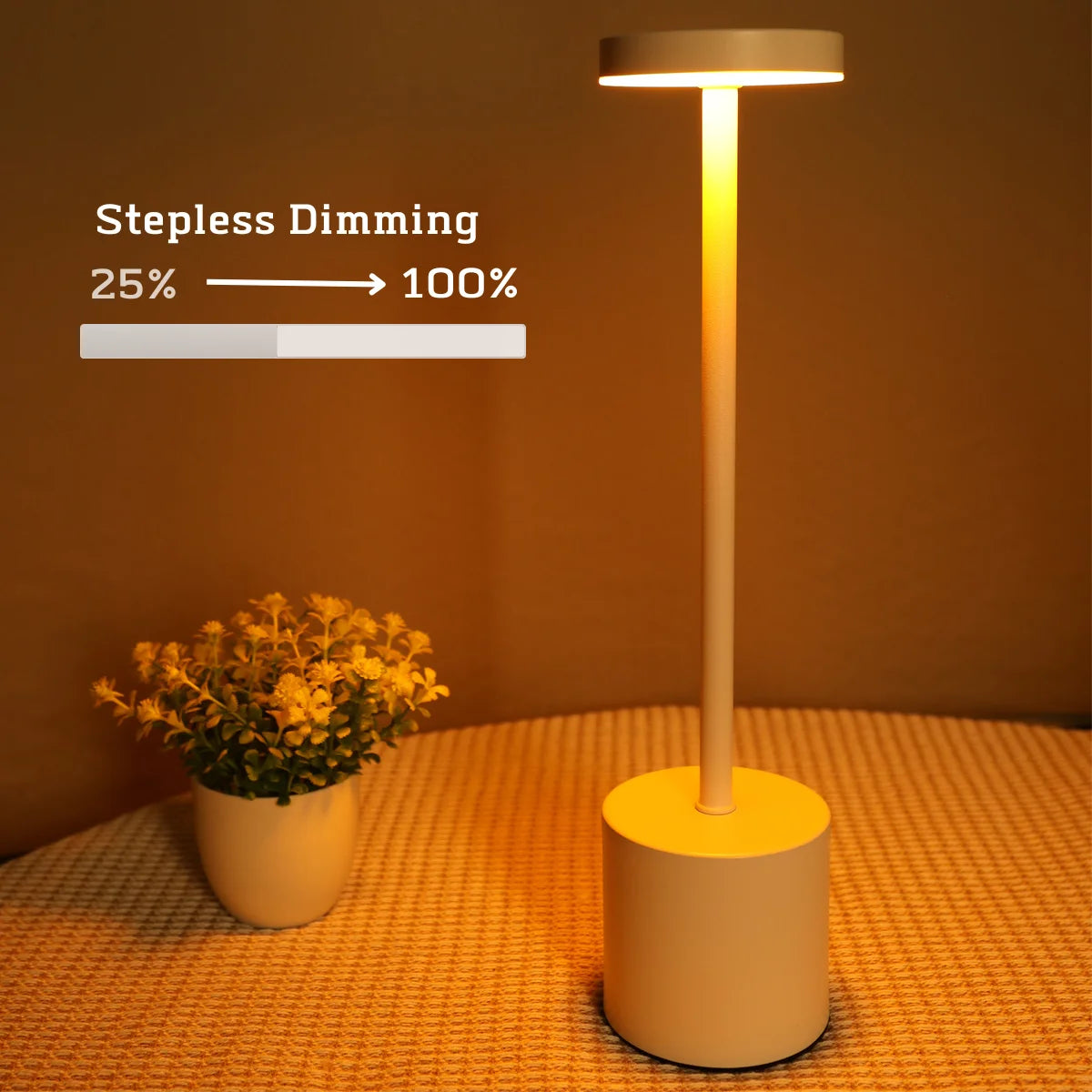 Classic Table Lamp USB Rechargeable Night Light Stepless Dimming Touch Desk Lamp 3 Colors Bedside Lamp Hotel Bar Decoration