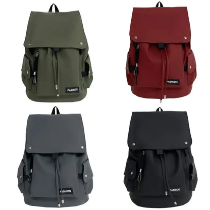 Large Capacity Men's Shoulder Bag Waterproof Multi Pocket Business Backpack Solid Color Lightweight Outdoor Storage Bag