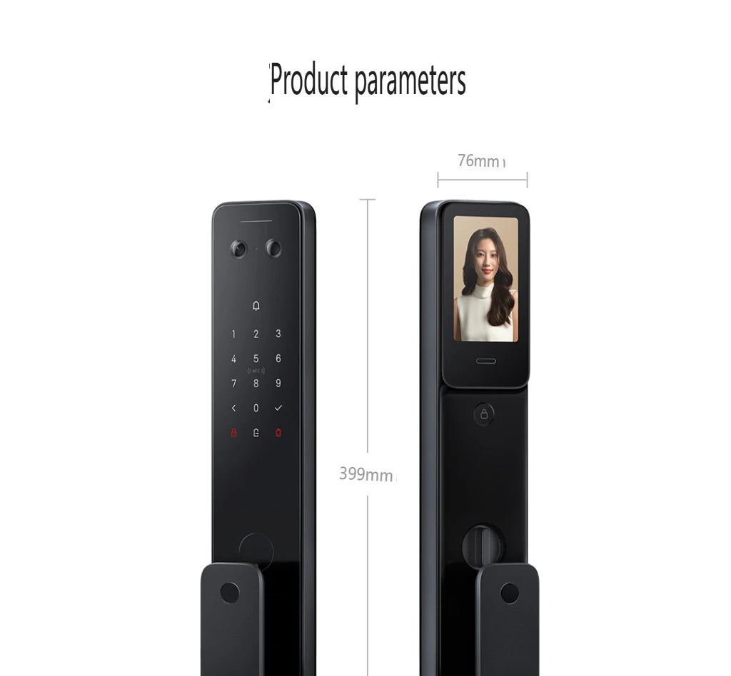 2025 Xiaomi Smart Door Lock 2 Cat Eye Visual Screen Fingerprint Bluetooth NFC Unlock For MiHome Push-pull Lock With Camera