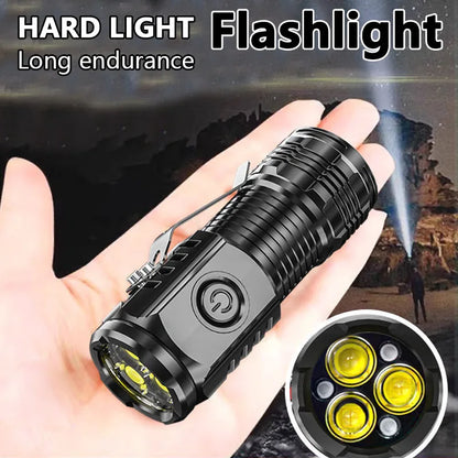 New Ultra Powerful Flashlight 3 Core LED Mini Tactical Flashlight USB Rechargeable High Power Torch With Magnet Hand Lamp