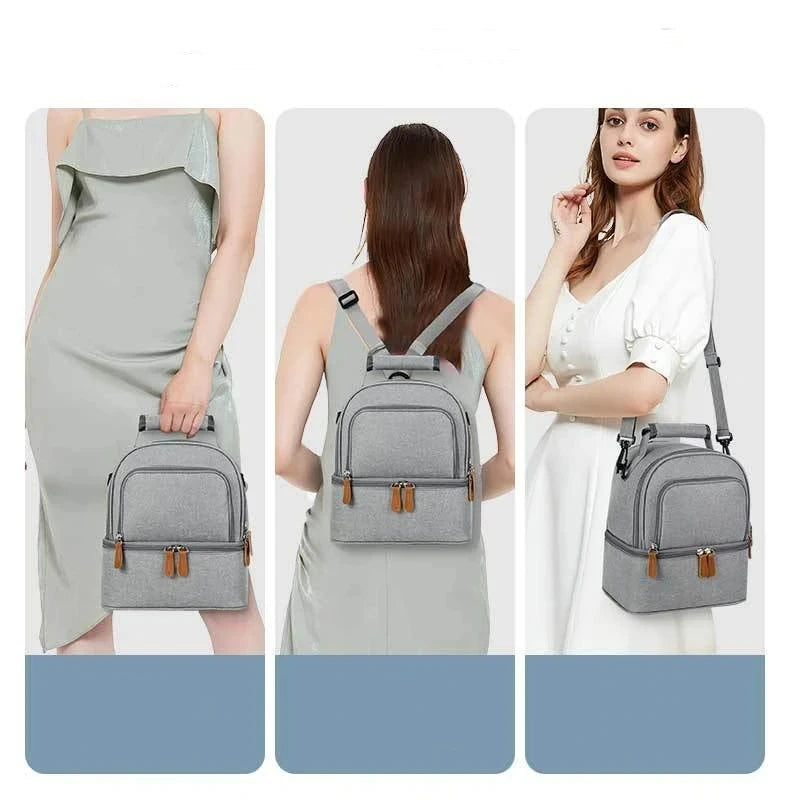 Large Capacity Hot Picnic School Food Lunch Bag Insulated Backpack Lunch Box Bags Fresh Cooler Breast Milk Fresh-keeping Handbag