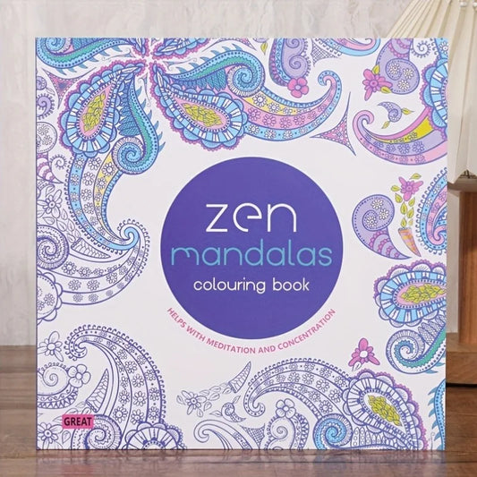 Mandalas Stress Relief Coloring Book English Edition, 128 pages thick 160g white cardboard, packaged in adult art mixed pattern