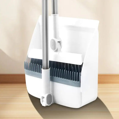 2-in-1 Rotatable Foldable Broom Dustpan Cleaning Set With Thick Bristles For Household Pet Hair Removal Sweeping Set