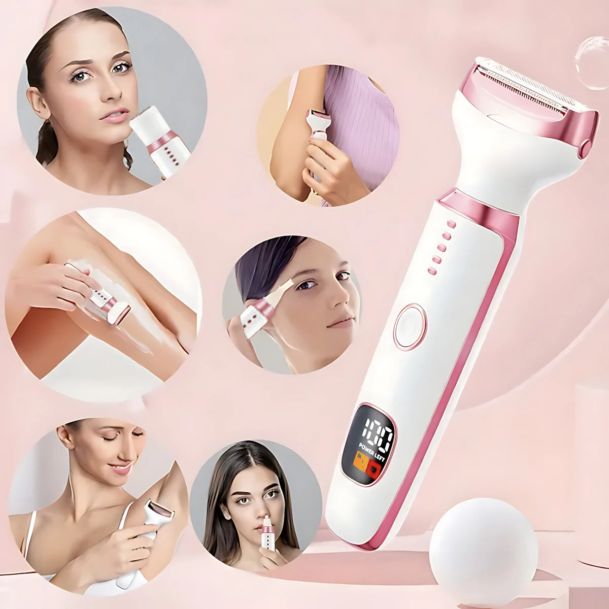 Women Epilator Trimmer Electric Lady Shaver Groin Armpit Arm Leg Bikini Hair Razor Rechargeable Lithium Battery Grooming Kit