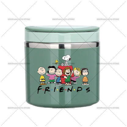 630ml Snoopys Food Thermal Jar Insulated Soup Cup Stainless Steel Vacuum Lunch Box with Handle Portable Sealed Bento Boxes Gift