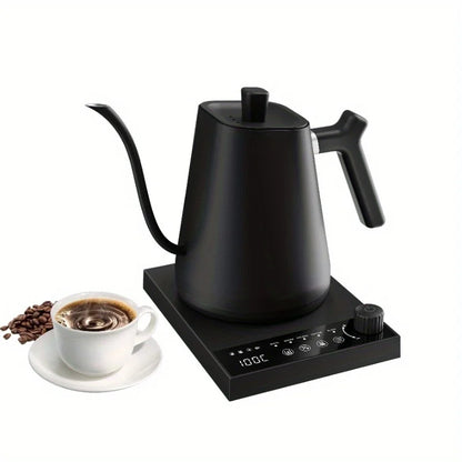 1000W Smart Thermostatic Gooseneck Design for Pour-Over Coffee & Tea 304 Stainless Steel Electric Kettle 600ml Capacity