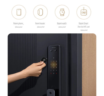2025 Xiaomi Smart Door Lock 2 Cat Eye Visual Screen Fingerprint Bluetooth NFC Unlock For MiHome Push-pull Lock With Camera