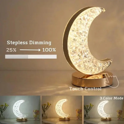Touch Control 3D Crystal Track Night Light for Girls Room USB Bedside LED Ambient Table Lamp Home Decor Aesthetics