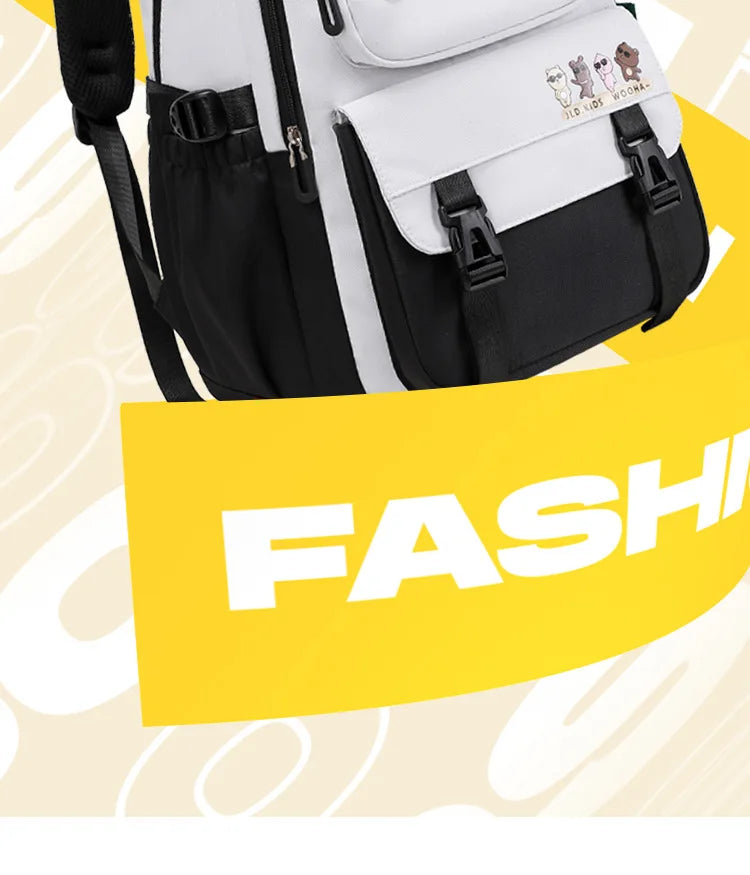 Backpack 3Pcs/Set for Girls Large Capacity Middle Schoolbag Student Schoolbag Set School Backpack Bags for Teenage Students Bag