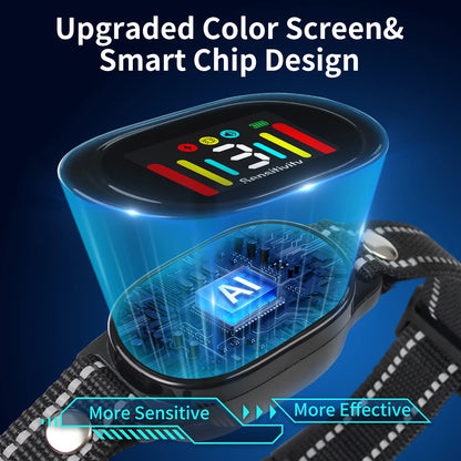 2025 Waterproof AI Intelligent Color Screen Dog Training Supplies E-shock Dog Smart Anti Bark Collar Bark Control