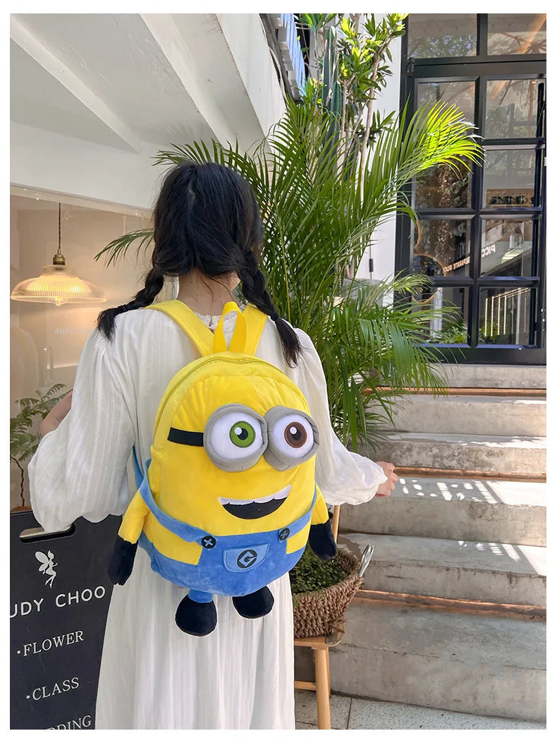 New Cartoon Anime  Backpack Minions Doll Large Size School Bag Large Capacity Student Cartoon Backpack