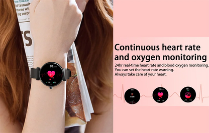 AMOLED Bluetooth Call Smart Watch Screen Always Display 1.04 inch Fashion Ladies Smartwatch Metal Body Small Screen Watch