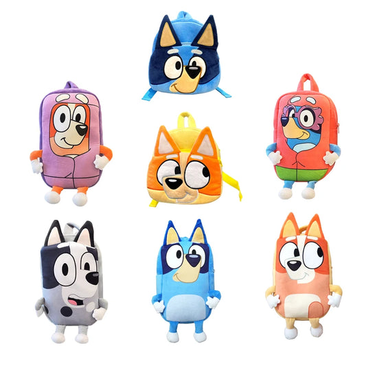Bluey Anime Backpack Toys Bingo Muffin Cartoon Dog Mini Kindergarten Children School Bag Stuffed Plush Bag Gift For Kids