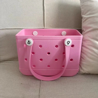 Waterproof Summer Storage Basket Mini Kid Beach Bogg Bag Women Shopping Bag Picnic Rubber Jelly Tote Bogg Bag Kid Purses
