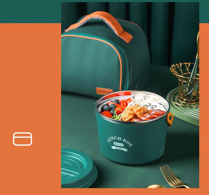 School Office Car Picnic Electric Heating Lunch Box Stainless Steel Portable Adult Food Warmer Container 220V 110V 24V 12V 1.2L