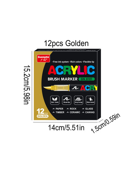 12-240 Color/box Professional Artist Marker Set - Soft-tip Drawing Straight Line Liquid Acrylic Markers, DIY Graffiti Art Painti