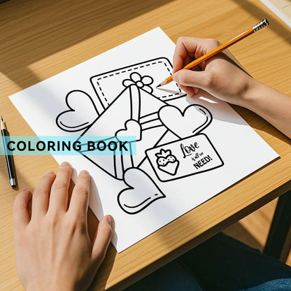 Cozy Love Hearts Coloring Book Educational Relaxation Gift Graffiti Painting Book Doodles Book Adult Relaxation Activities