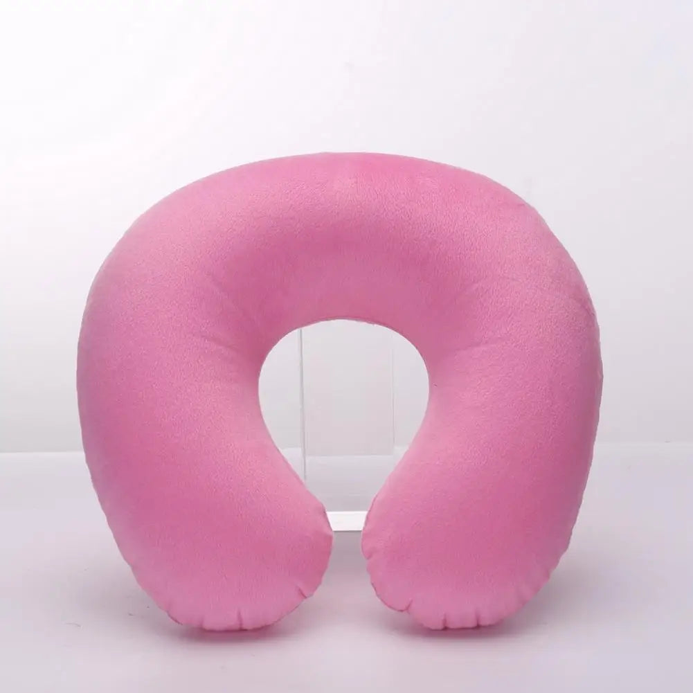 U-shaped Neck Pillow Inflatable Fatigue Relief Travel Pillow Flight Headrest Sleep U-shaped Cushion for Plane
