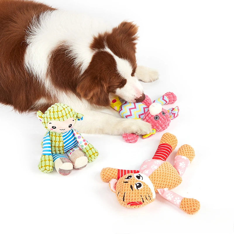 New Pet Toy Dog Interactive Plush Toys Bite Grinding Teeth Clean Teeth Bite Resistant Vocal Animals Pet Plush Toy Supplies