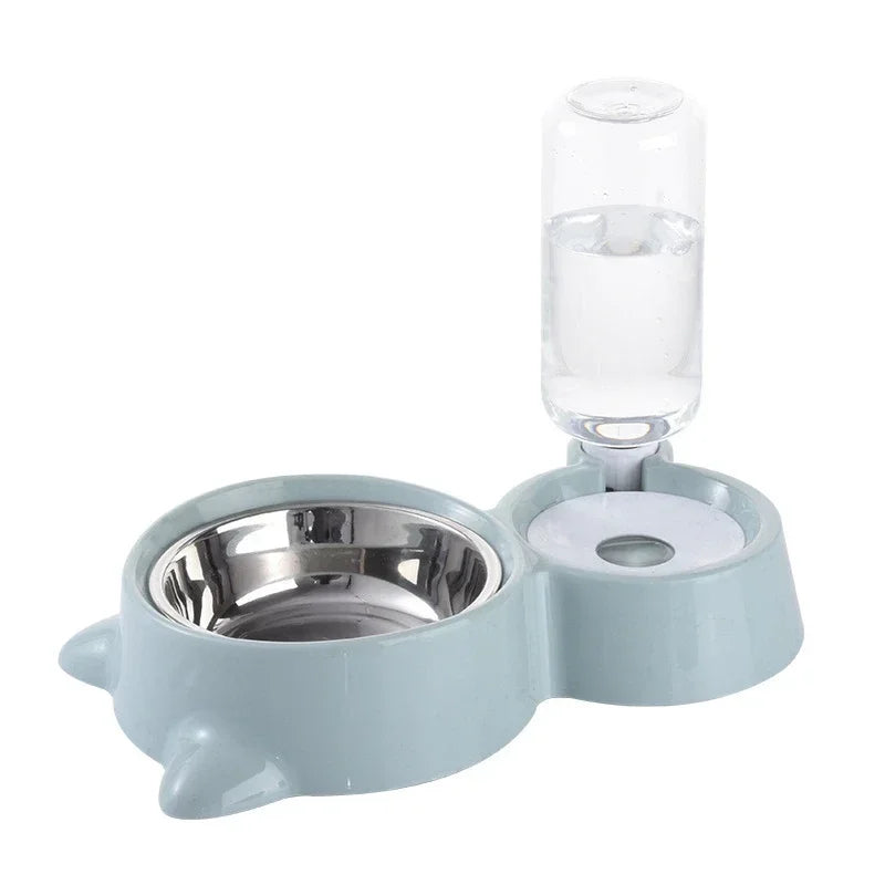Pet food bowl, food container with automatic water storage and equipped with pet water dispenser 2-in-1 cat bowl water dispenser