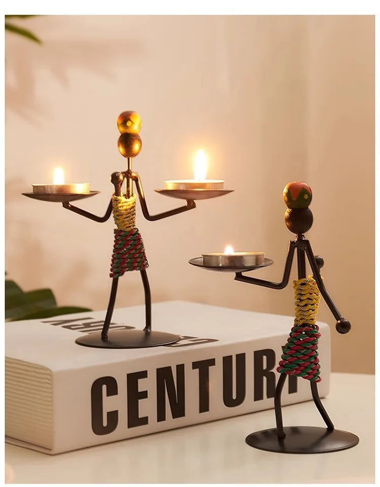 Light Luxury Table Decoration Candle Holder Iron Home Romantic Candlelight Dinner Metal Candle Holder Knick-knack Props