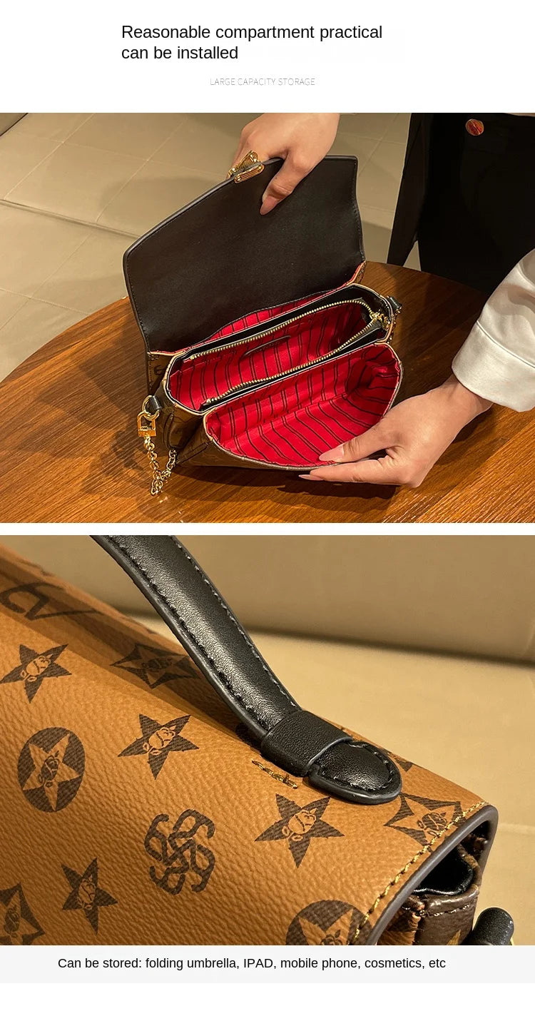 Light luxury brand women's handbag 2024 new autumn and winter high-end fashion designer mailman bag shoulder crossbody bag