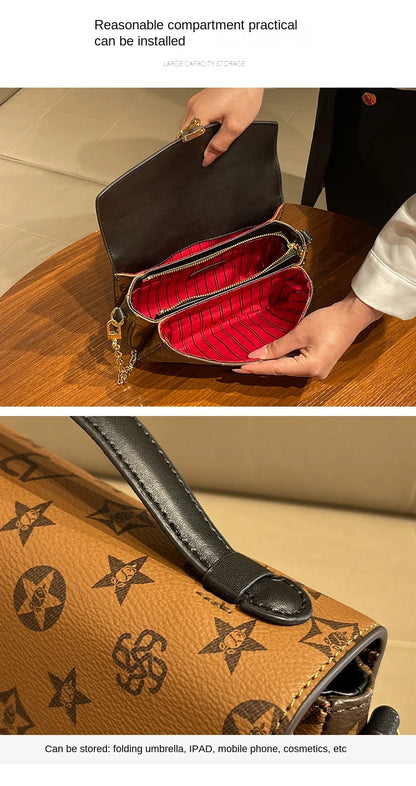 Light luxury brand women's handbag 2024 new autumn and winter high-end fashion designer mailman bag shoulder crossbody bag