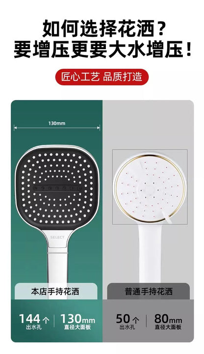 New 13CM Large Panel 3 Modes Adjustable Home Shower Head High Pressure Massage ShowerHead Filter Element Bathroom Accessories