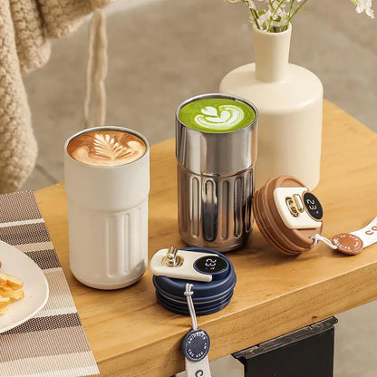Double-layer Stainless Steel Vacuum Insulated Water Cup with Intelligence Temperature Display Thermal Travel Mug Coffee Hot Cup