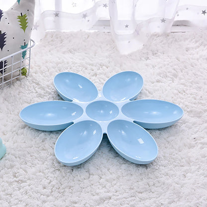 Flower Shaped Pet Bowl with 6 Connected Bowls for Small Dog and Cat, Water Dish, Puppy Feeding Bowls, Slow Down Eating Feeder