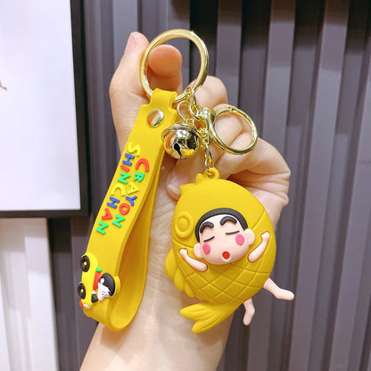 Drag New Crayon Small New Cartoon Cute Keychain Couple Car Personality Key Chain Creative School Bag Pendant