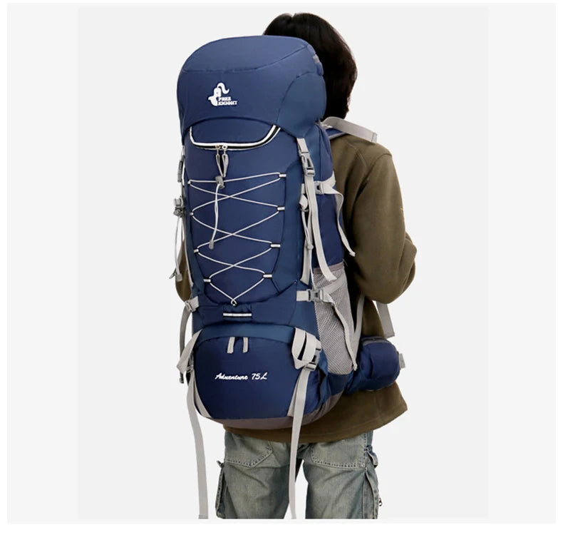 75L Camping Backpack Travel Sport Bag With Rain Cover Climbing Mountaineering Trekking Outdoor Rucksack Hiking Bag Shoulder Men