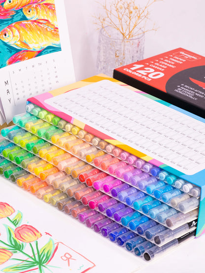 12-240 Color/box Professional Artist Marker Set - Soft-tip Drawing Straight Line Liquid Acrylic Markers, DIY Graffiti Art Painti