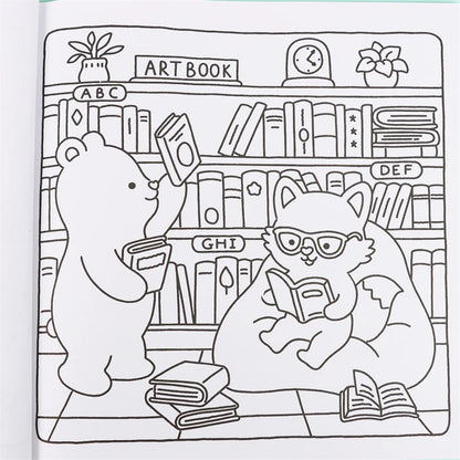 Coloring Book For Adults And Teens Halloween Theme Featuring Adorable Creepy Creatures In Cozy Moments For Relaxation Gift