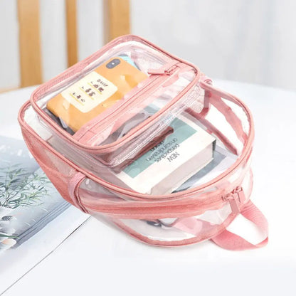 Fashion Large Capacity Unisex Clear Bag Students Bag Backpack PVC Bag